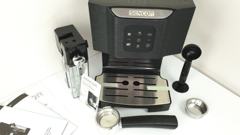 pákový kávovar Sencor SES 4040 BK, návod ku kávovaru, naberačka na kávu, páka na kávovar,