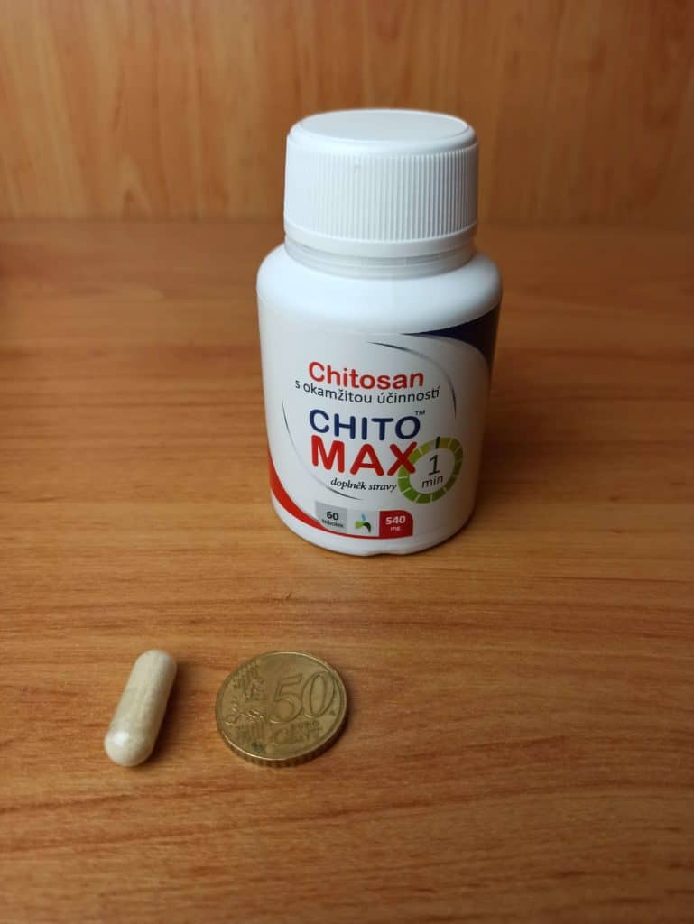 Chitosan veľkosť tabletky